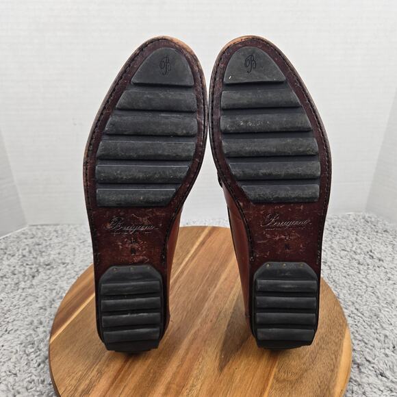 Bragano Mens 11M Italy Brown Leather Business Casual Daily Driving Penny Loafer - Picture 8 of 13